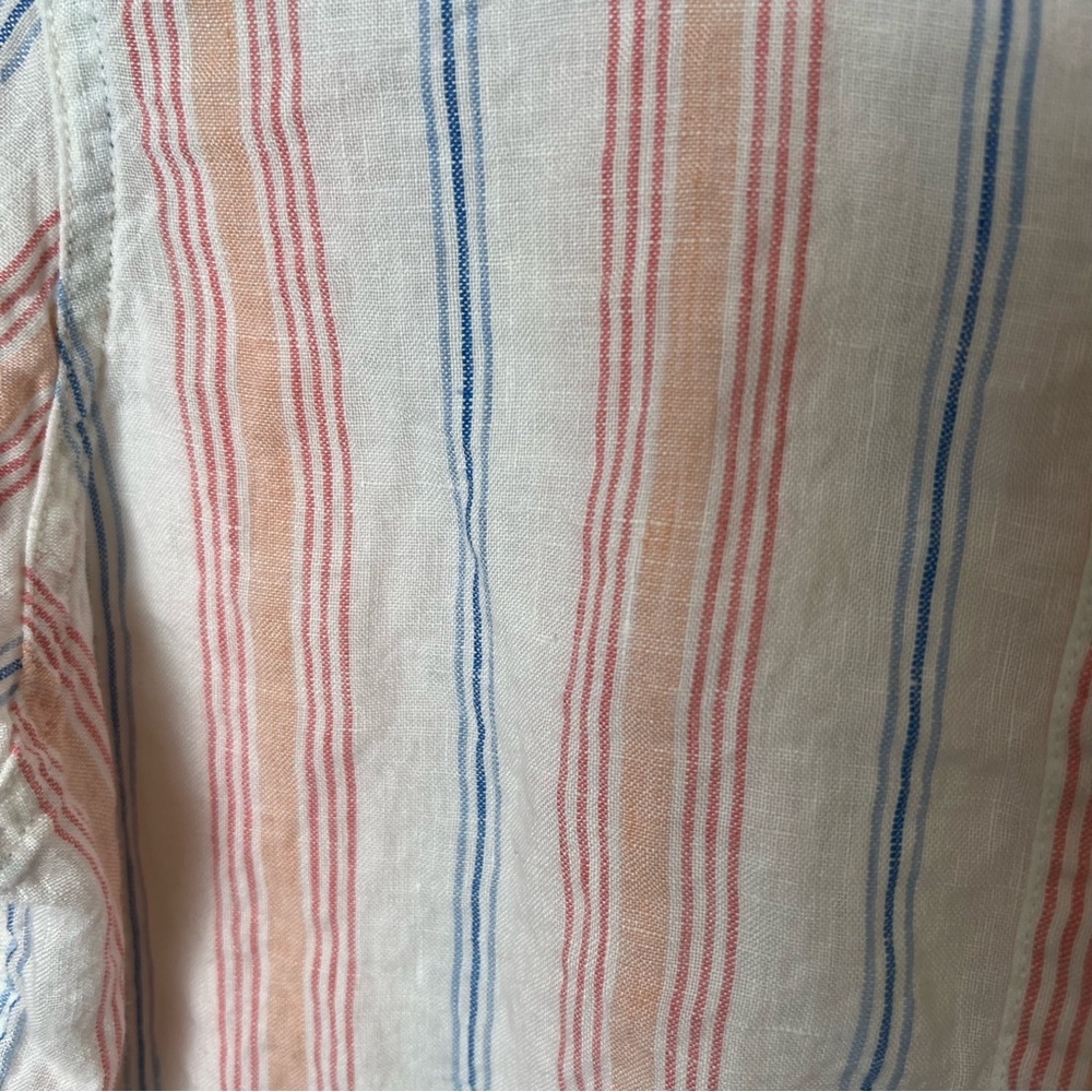 L.L. Bean Striped 100% Linen Button Down Long Sleeve Shirt Size XS (P) Coastal - Picture 5 of 10
